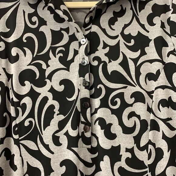 Chico's Size 2 classic and classy gray and black midi dress - Picture 4 of 10